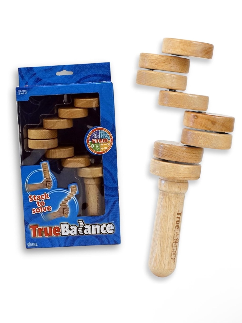 True Balance Handheld Wood Disc 10" Toy STEM Coordination Fine Motor Skills NEW